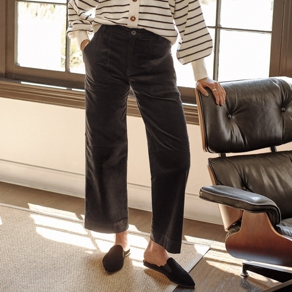 Kut from the Kloth Corduroy Black Wide Leg Pants Size 6 NWT - Picture 5 of 11